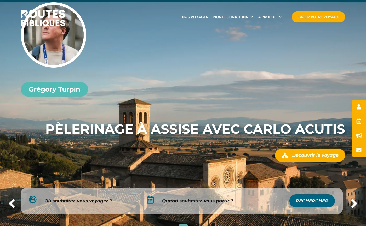 Site de l'agence de voyages Routes Bibliques